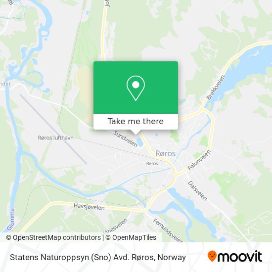 Statens Naturoppsyn (Sno) Avd. Røros map