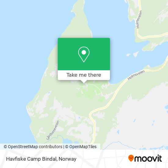 Havfiske Camp Bindal map