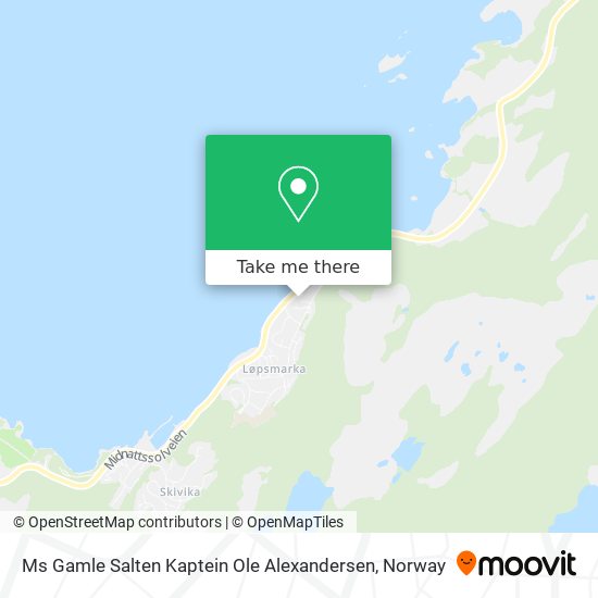 Ms Gamle Salten Kaptein Ole Alexandersen map