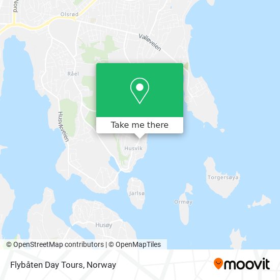 Flybåten Day Tours map