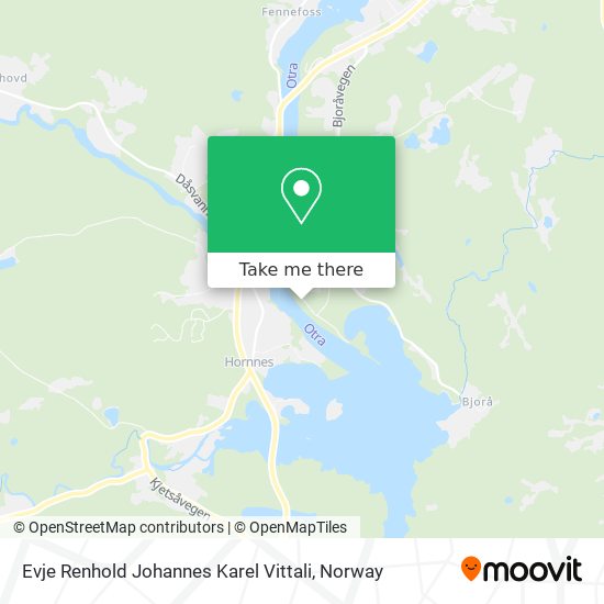 Evje Renhold Johannes Karel Vittali map