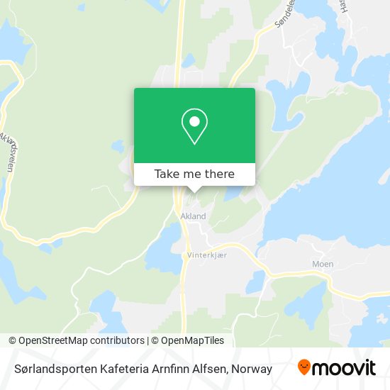 Sørlandsporten Kafeteria Arnfinn Alfsen map