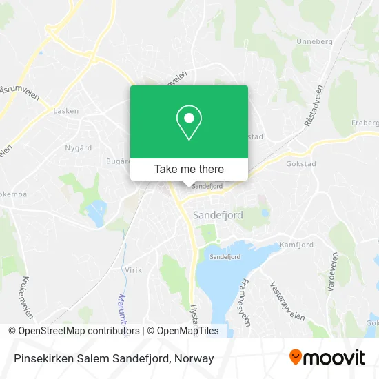 Pinsekirken Salem Sandefjord map