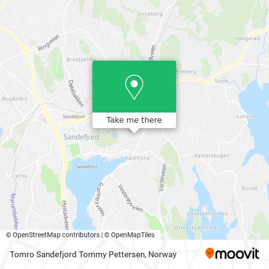 Tomro Sandefjord Tommy Pettersen map