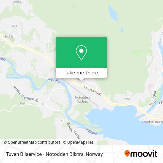 Tuven Bilservice - Notodden Bilxtra map