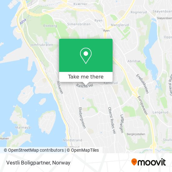 Vestli Boligpartner map