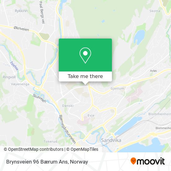 Brynsveien 96 Bærum Ans map