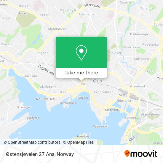 Østensjøveien 27 Ans map