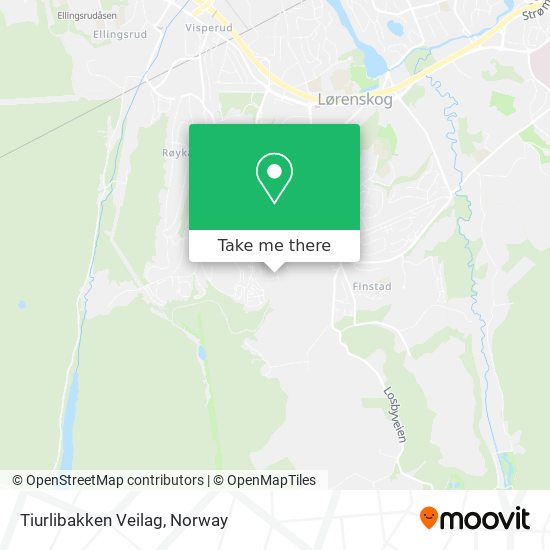 Tiurlibakken Veilag map