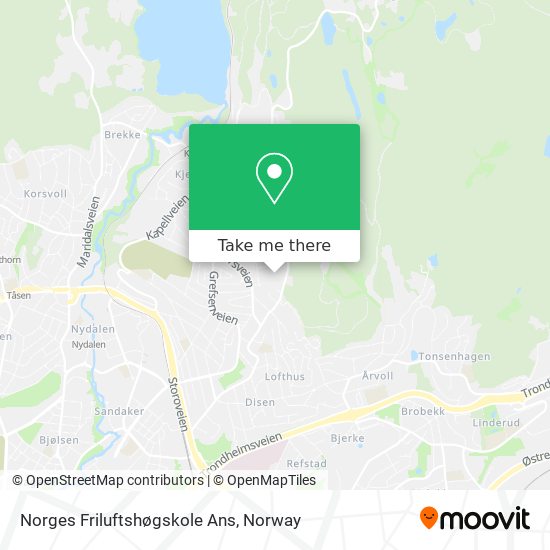 Norges Friluftshøgskole Ans map