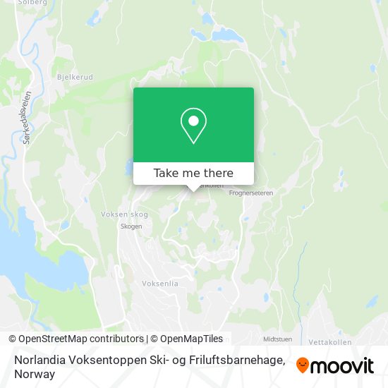 Norlandia Voksentoppen Ski- og Friluftsbarnehage map