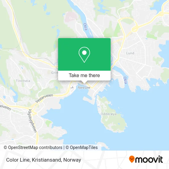 Color Line, Kristiansand map