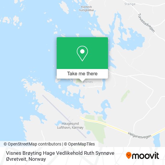 Visnes Brøyting Hage Vedlikehold Ruth Synnøve Øvretveit map