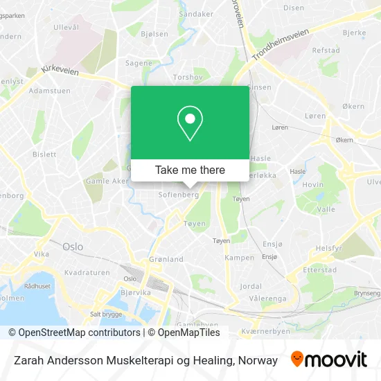 Zarah Andersson Muskelterapi og Healing map