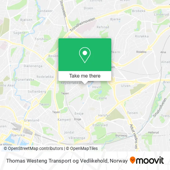 Thomas Westeng Transport og Vedlikehold map