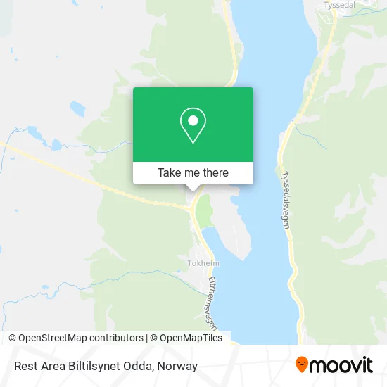 Rest Area Biltilsynet Odda map