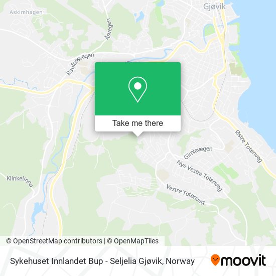 Sykehuset Innlandet Bup - Seljelia Gjøvik map