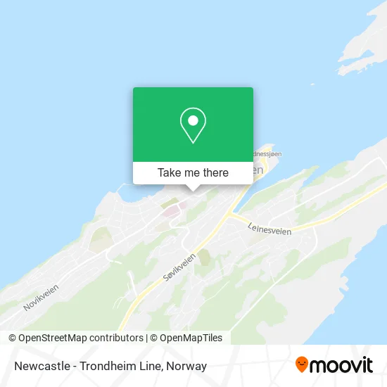 Newcastle - Trondheim Line map