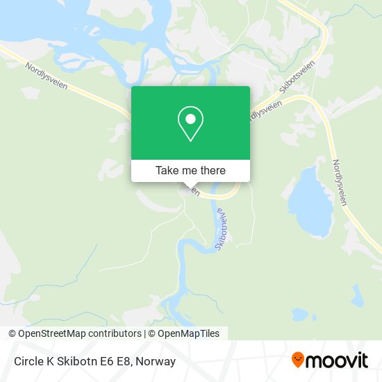 Circle K Skibotn E6 E8 map