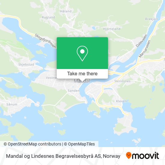 Mandal og Lindesnes Begravelsesbyrå AS map