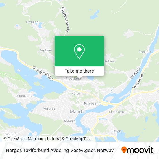 Norges Taxiforbund Avdeling Vest-Agder map