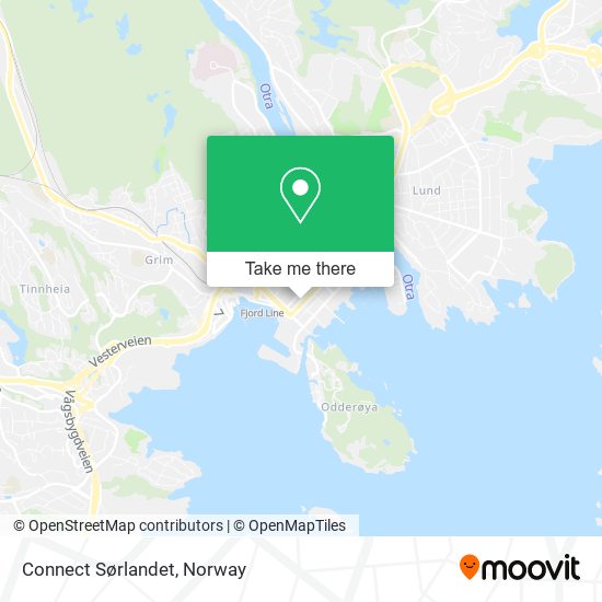 Connect Sørlandet map