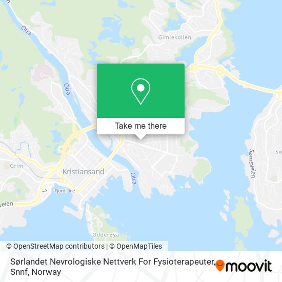 Sørlandet Nevrologiske Nettverk For Fysioterapeuter, Snnf map