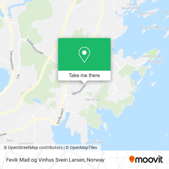 Fevik Mad og Vinhus Svein Larsen map