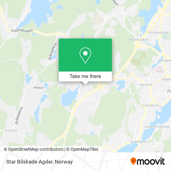 Star Bilskade Agder map