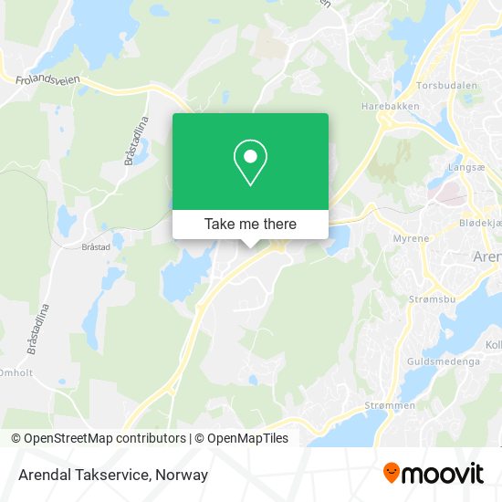 Arendal Takservice map