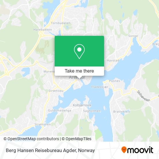 Berg Hansen Reisebureau Agder map