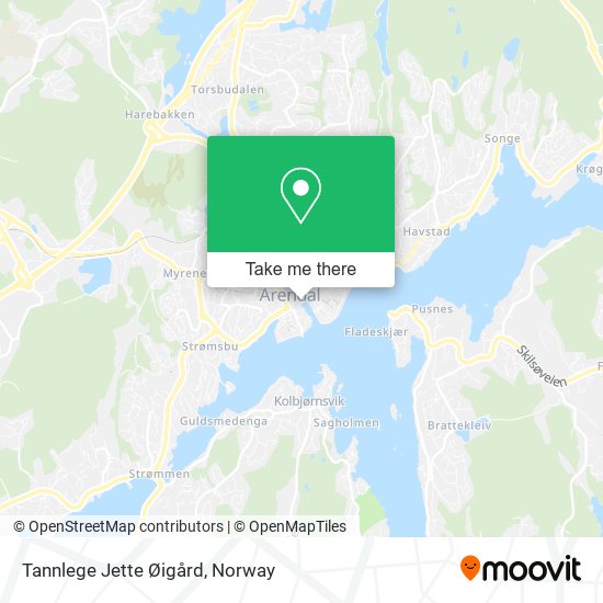 Tannlege Jette Øigård map