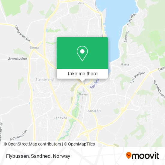 Flybussen, Sandned map