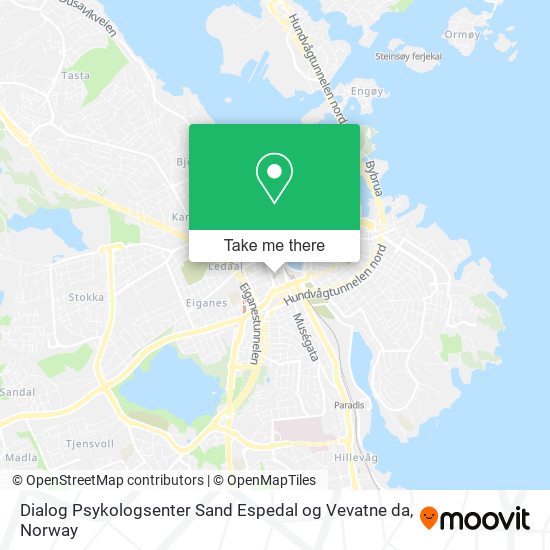 Dialog Psykologsenter Sand Espedal og Vevatne da map