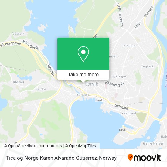 Tica og Norge Karen Alvarado Gutierrez map