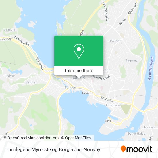 Tannlegene Myrebøe og Borgeraas map