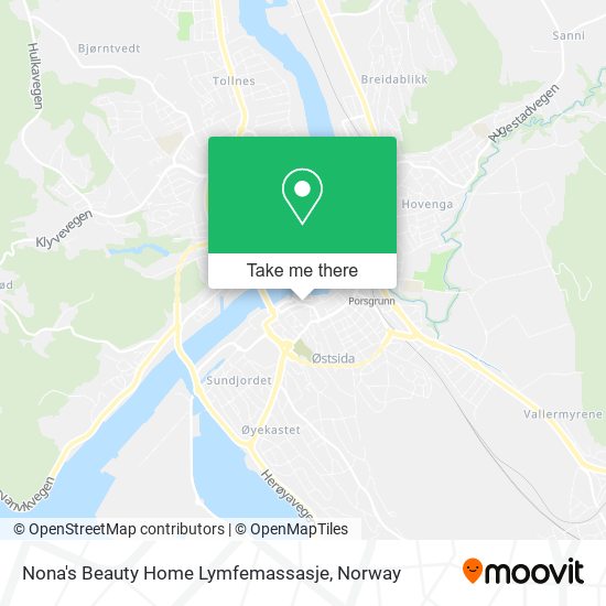 Nona's Beauty Home Lymfemassasje map
