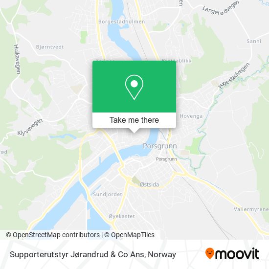 Supporterutstyr Jørandrud & Co Ans map