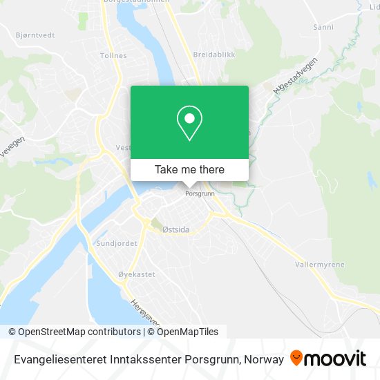Evangeliesenteret Inntakssenter Porsgrunn map