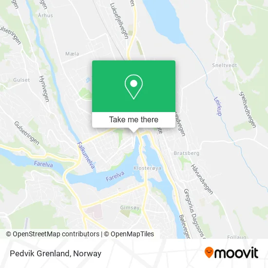 Pedvik Grenland map