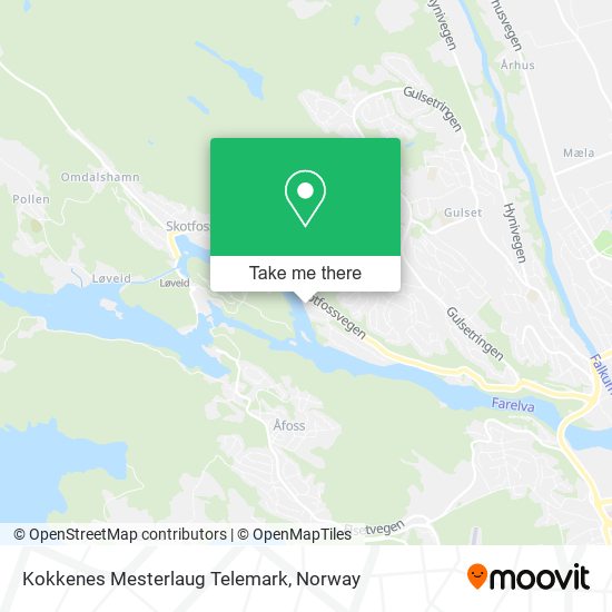 Kokkenes Mesterlaug Telemark map
