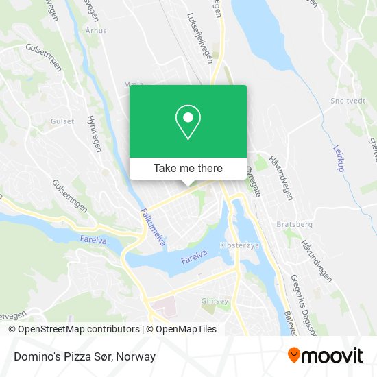 Domino's Pizza Sør map