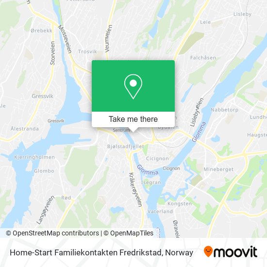 Home-Start Familiekontakten Fredrikstad map
