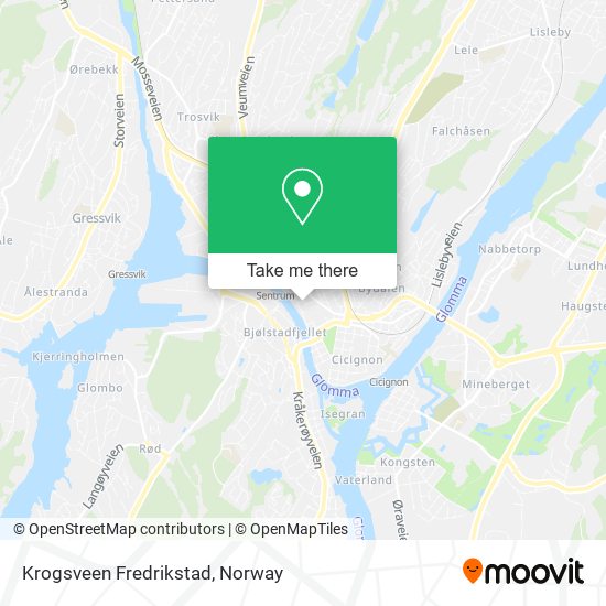 Krogsveen Fredrikstad map