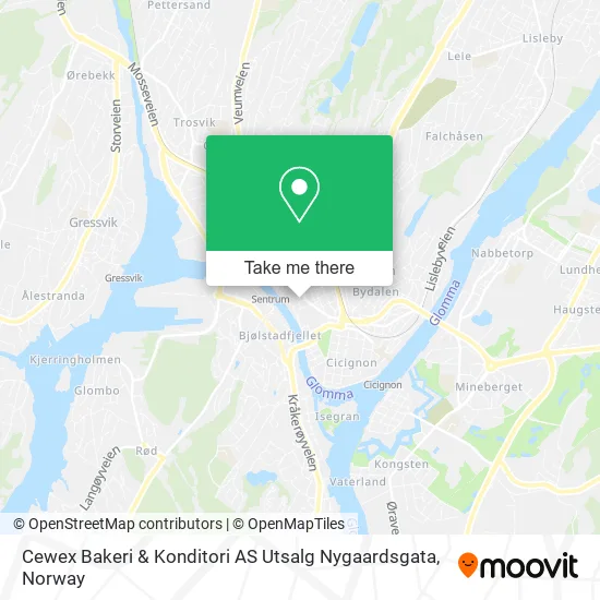 Cewex Bakeri & Konditori AS Utsalg Nygaardsgata map