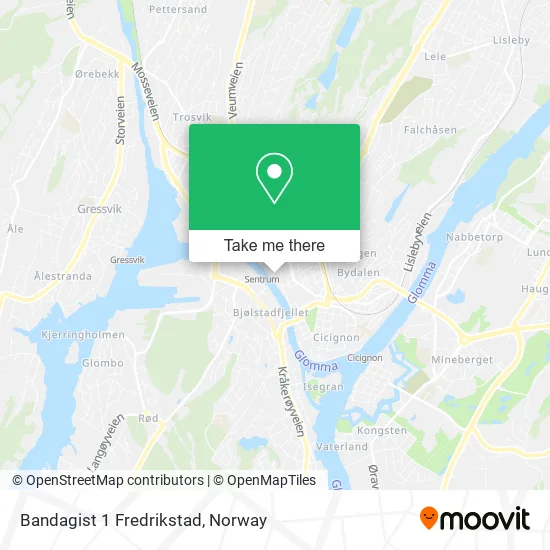 Bandagist 1 Fredrikstad map