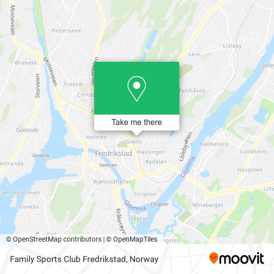 Family Sports Club Fredrikstad map