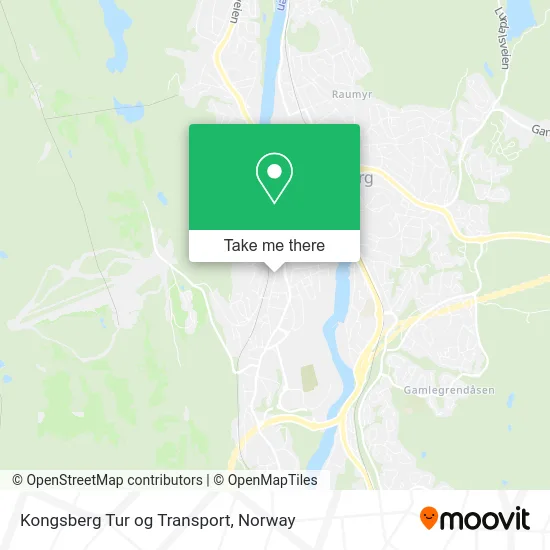 Kongsberg Tur og Transport map