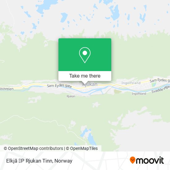 Elkjã ̧P Rjukan Tinn map