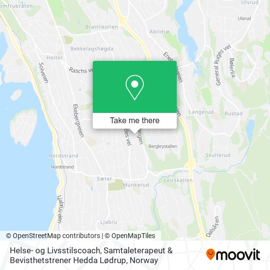 Helse- og Livsstilscoach, Samtaleterapeut & Bevisthetstrener Hedda Lødrup map